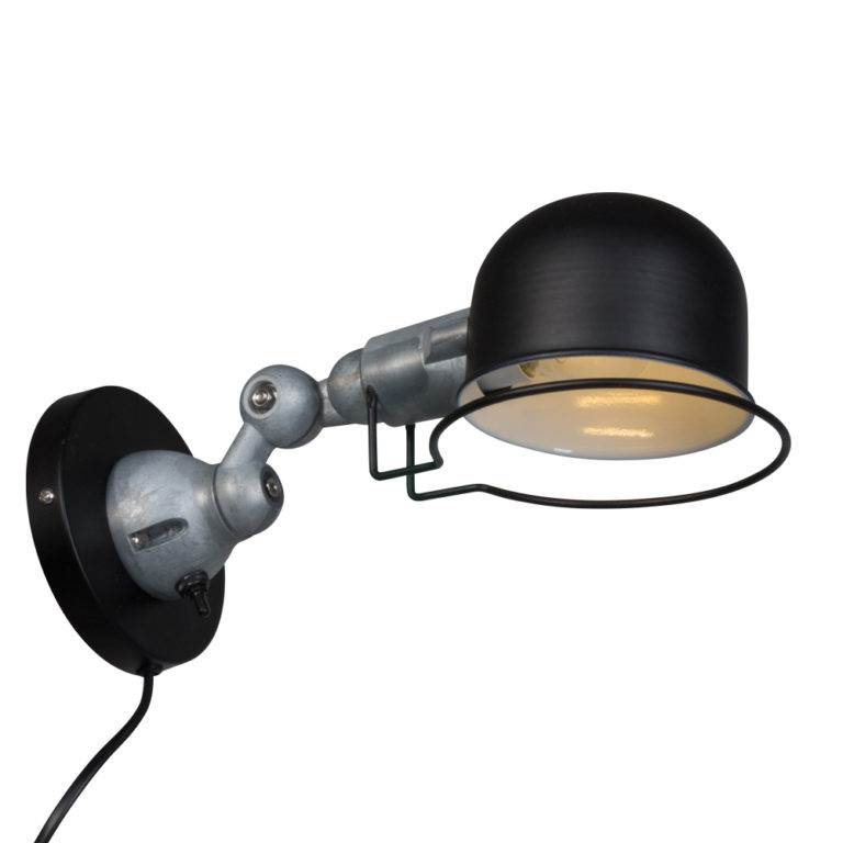 Stoere wandlamp Jip Zwart Industriele lampen online