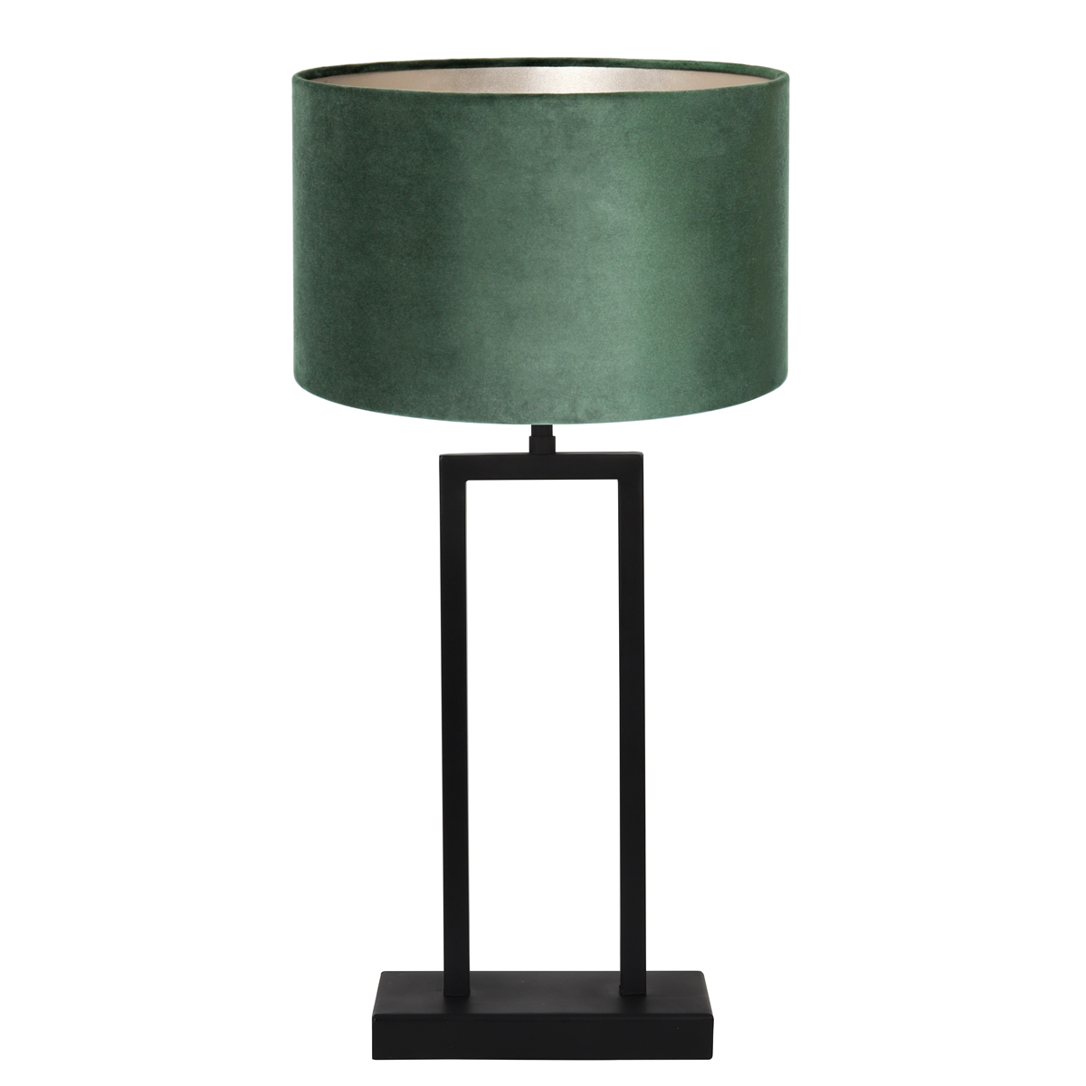 Jasje haag wat betreft Trendy tafellamp fluweel groene kap met zwarte voet Shiva | Industriele  lampen online